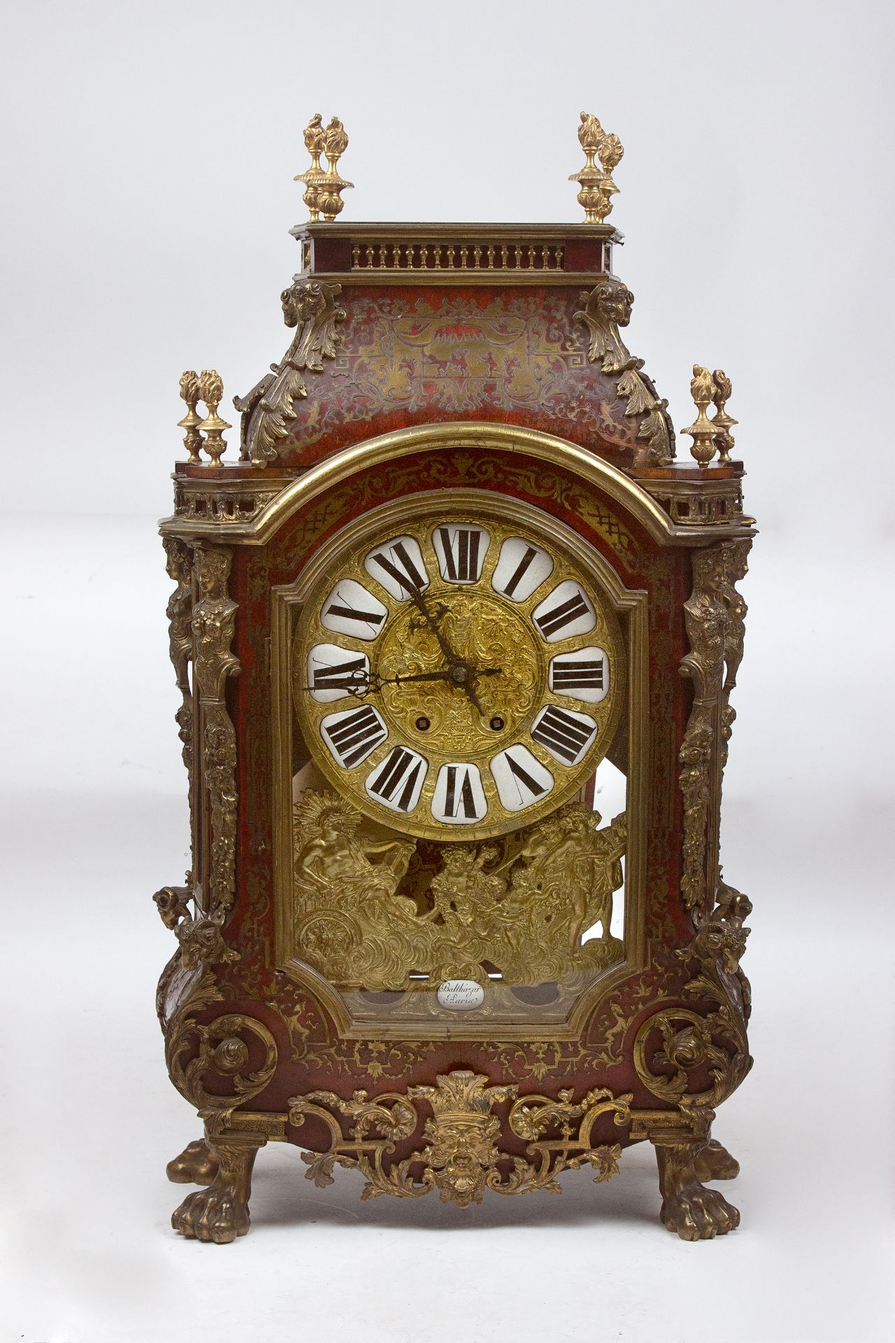 A French Regency style mantel clock circa 1870. Movement signed 'Balthazar a París'