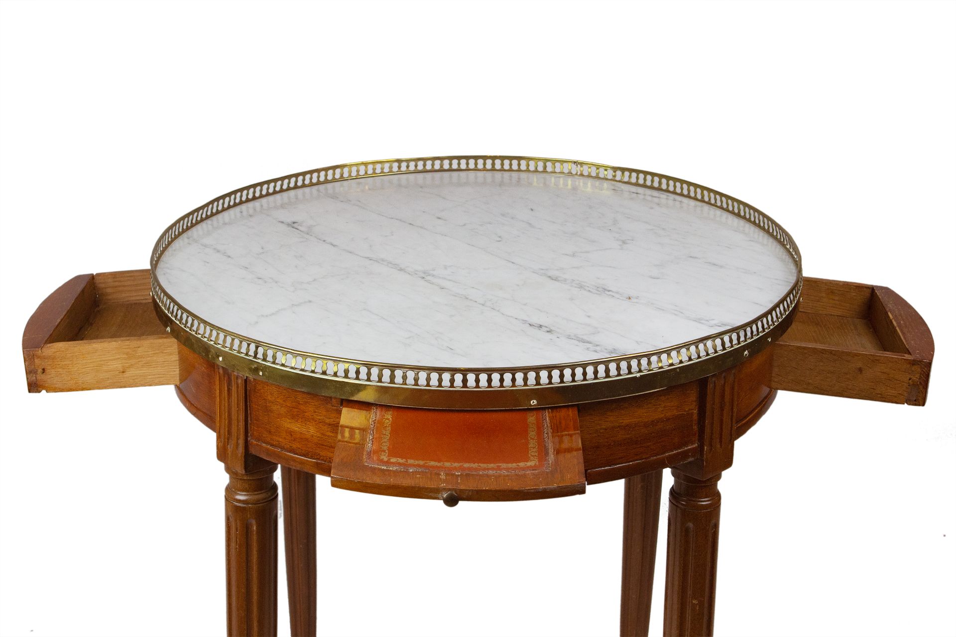 A French Louis XVI style 'bouillotte' walnut table circa 1900 - Image 3 of 3