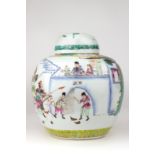 A 19th century Chinese Famille Rose vase and cover