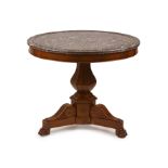 A 19th century Charles X period French guéridon walnut table