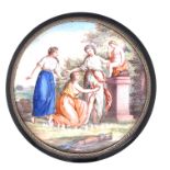 Tortoiseshell Circular Snuffbox