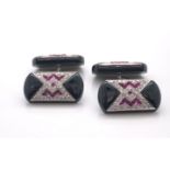 Diamond Gem Set Cufflinks