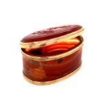 Carnelian and Agate Snuff Box