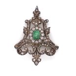 Diamond and Emerald Brooch