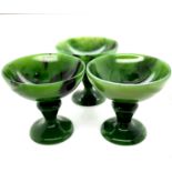 Set of Three Carved Nephrite Cups