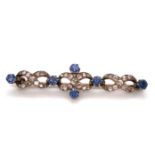 Sapphire and Diamond Bar Brooch