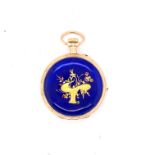 Gold and Blue Enamel Watch