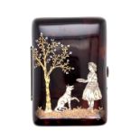 T'Shell Cigarette Case with Decorative Scene