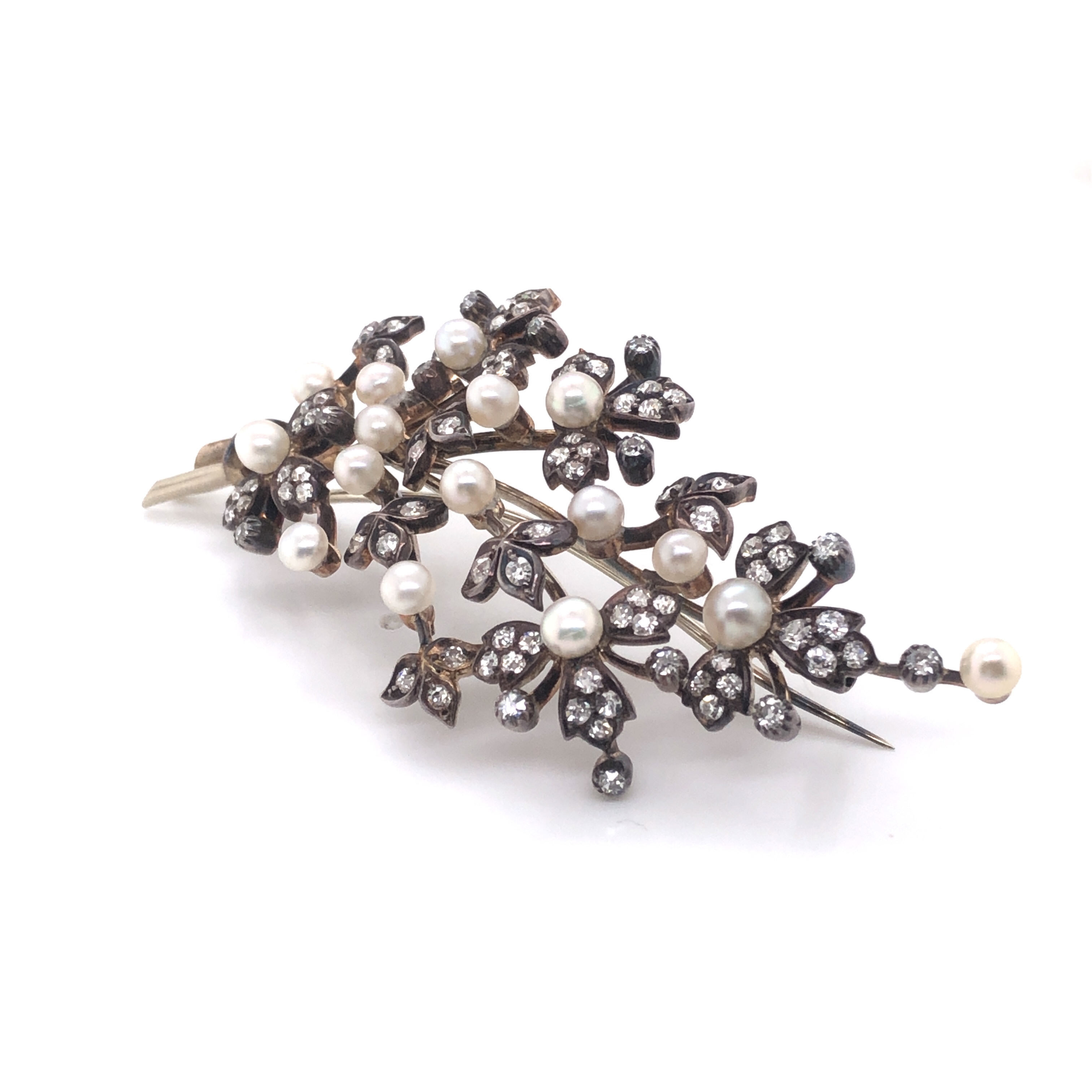 Natural Pearl & Diamond Brooch - Image 3 of 4