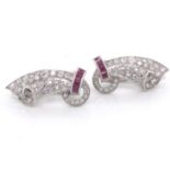 Diamond & Ruby Clip Earrings