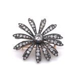 Diamond Flower Brooch