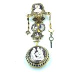 Gold and Enamel Pocket Watch & Chatelaine