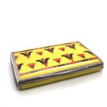 Yellow, Red and Black Enamel Cigarette Case