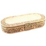 Oval Gold Box with Powder Compartment & Lipstick