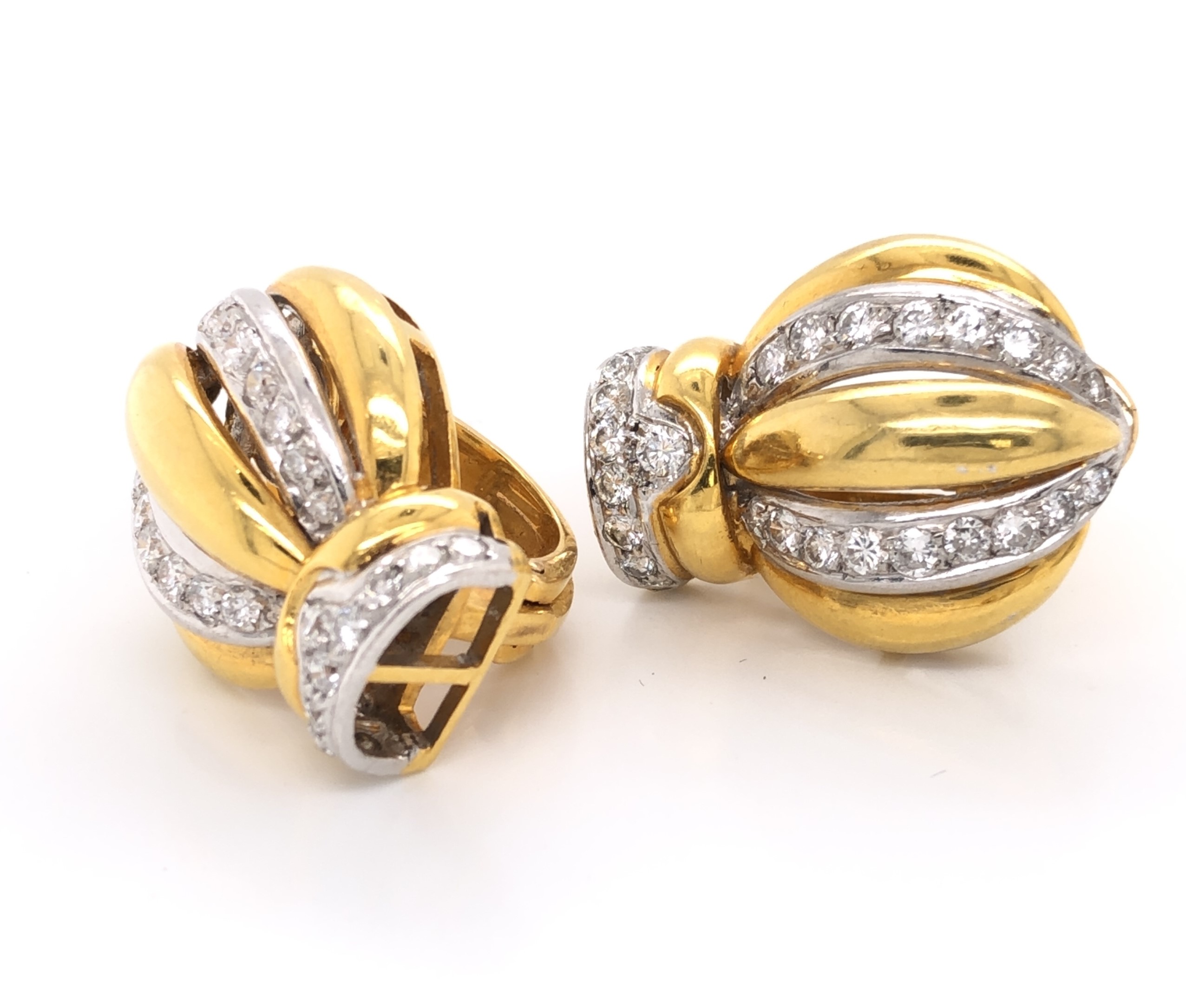 Gold & Diamond Earrings - Image 2 of 4