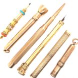 Six Gold Pencils & Pens by Samson Mordan