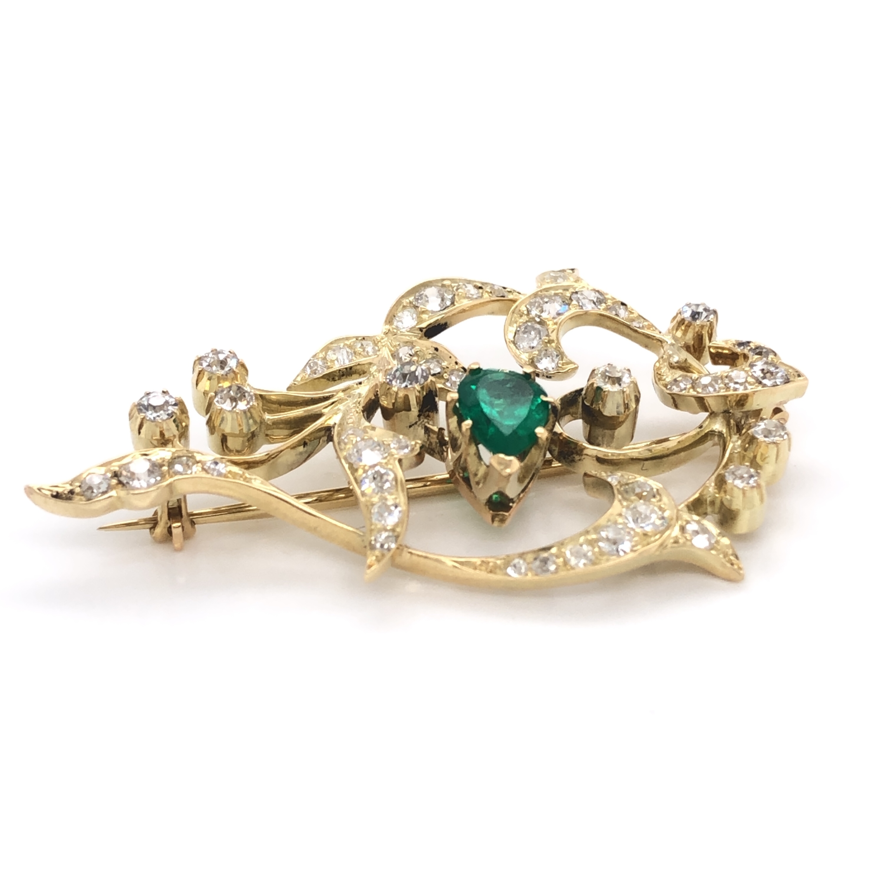 Emerald & Diamond Brooch - Image 2 of 9