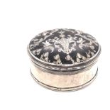 Round t’shell Silver Mounted Snuff Box