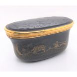 Oval Snuff Box with Gold Pin Work