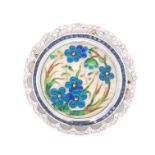 Enamel, Sapphire & Diamond Brooch