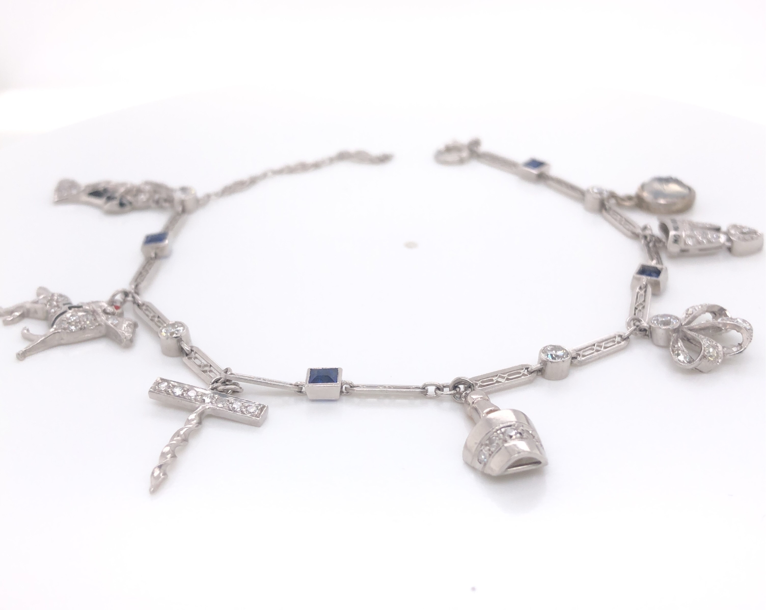 Charm Bracelet with Sapphires - Image 2 of 2