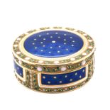 Round Blue Enamel Box with Napoleon Provenance