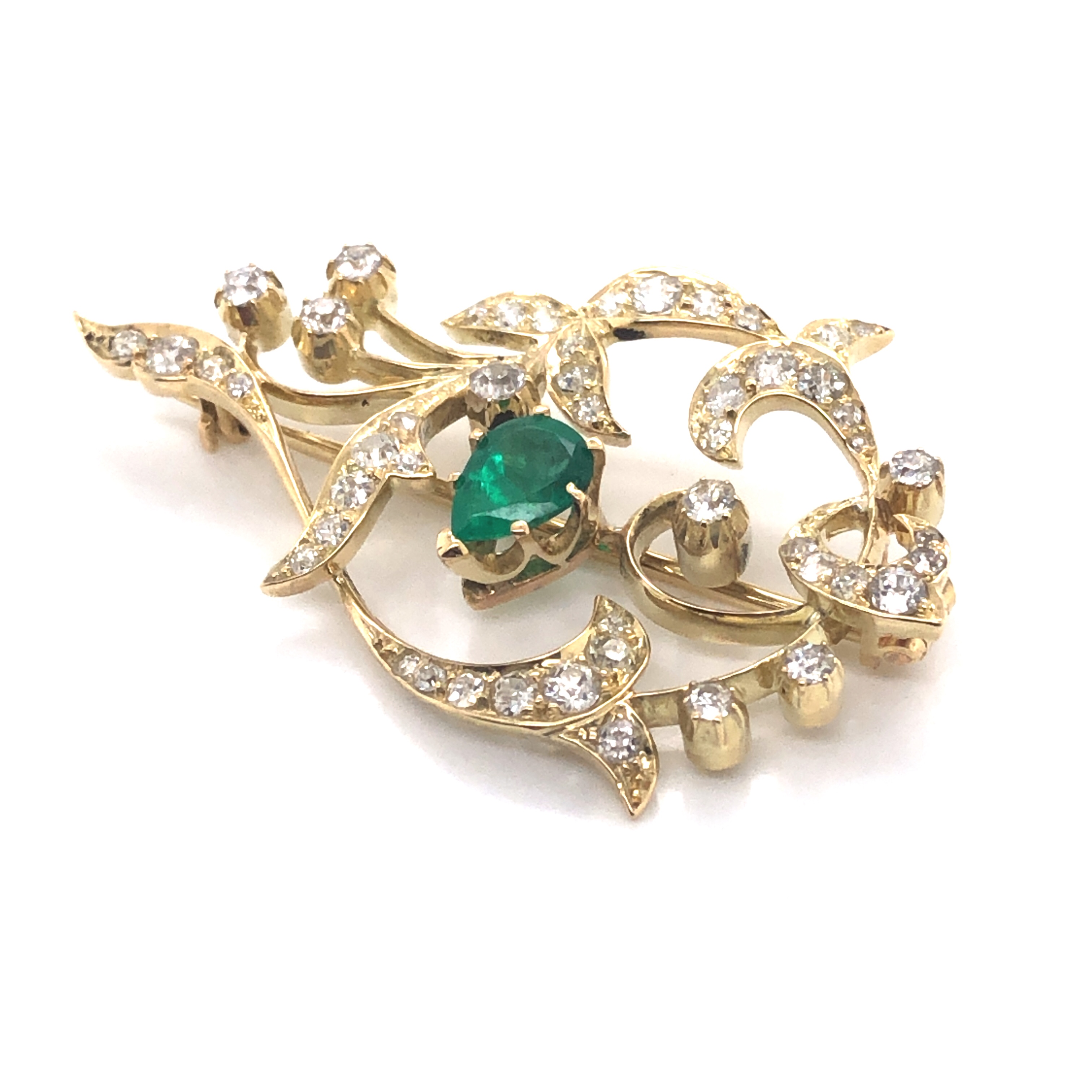 Emerald & Diamond Brooch - Image 3 of 9