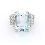 Aquamarine & Diamond Ring