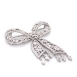 Diamond Bow Brooch