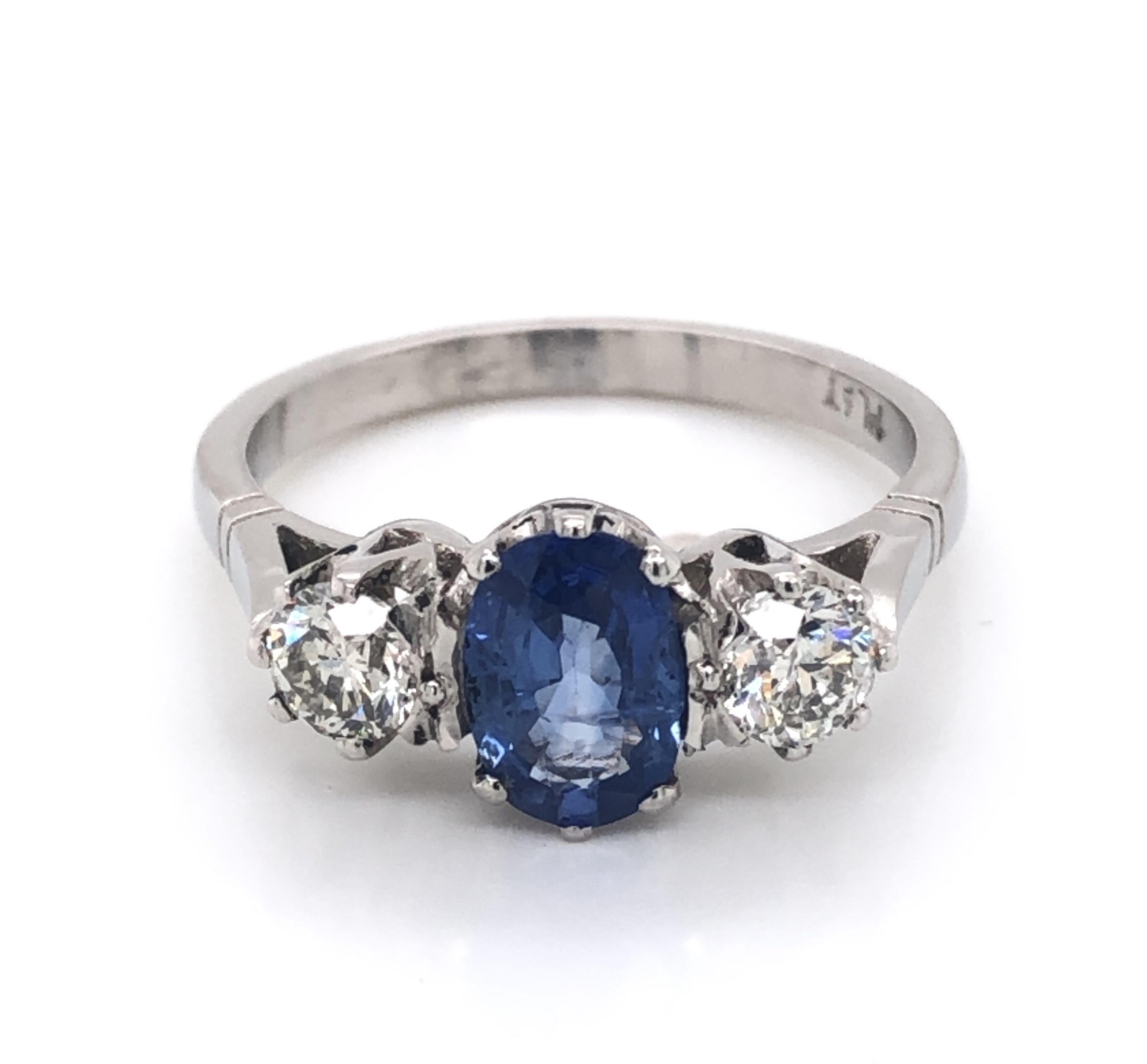 Diamond & Sapphire Three Stone Ring