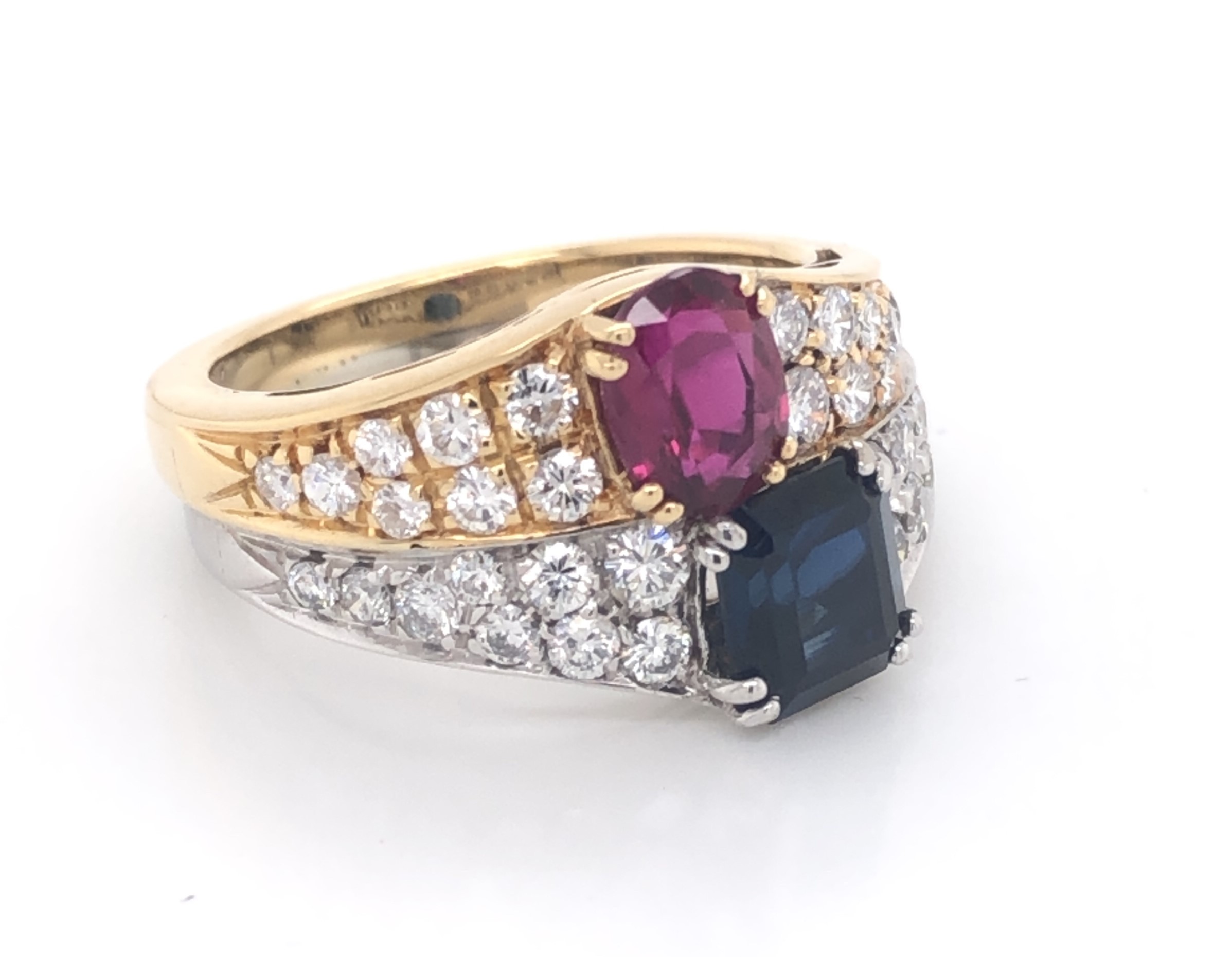 Diamond, Sapphire & Ruby Ring