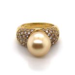 South Sea Pearl and Diamond Ring