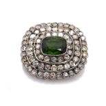 Diamond and Peridot Brooch