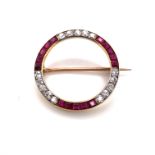 Lacloche Diamond and Ruby Brooch