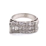 French Platinum Diamond Cocktail Ring