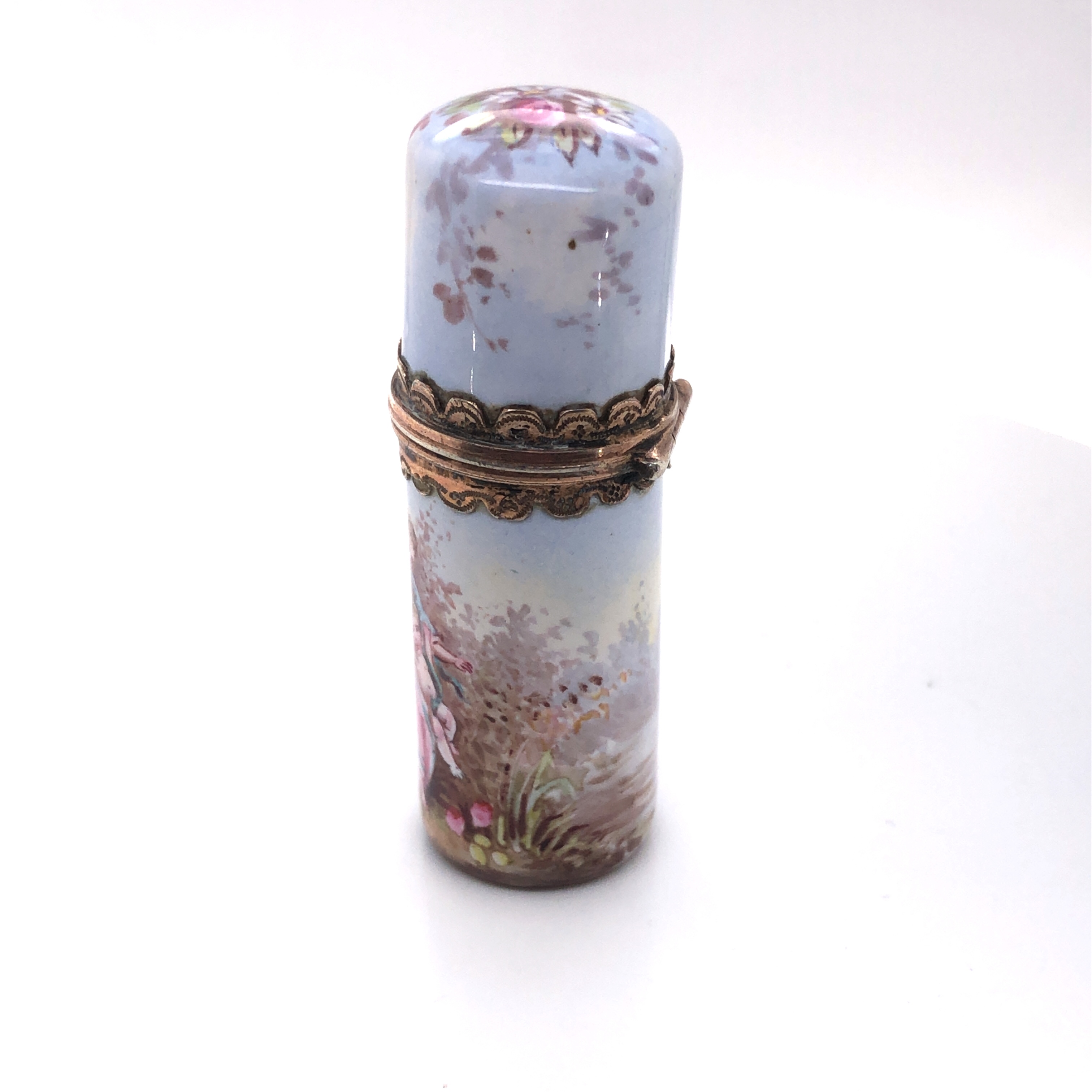 French Silver and Enamel Lipstick Perfume Bottle - Image 2 of 4