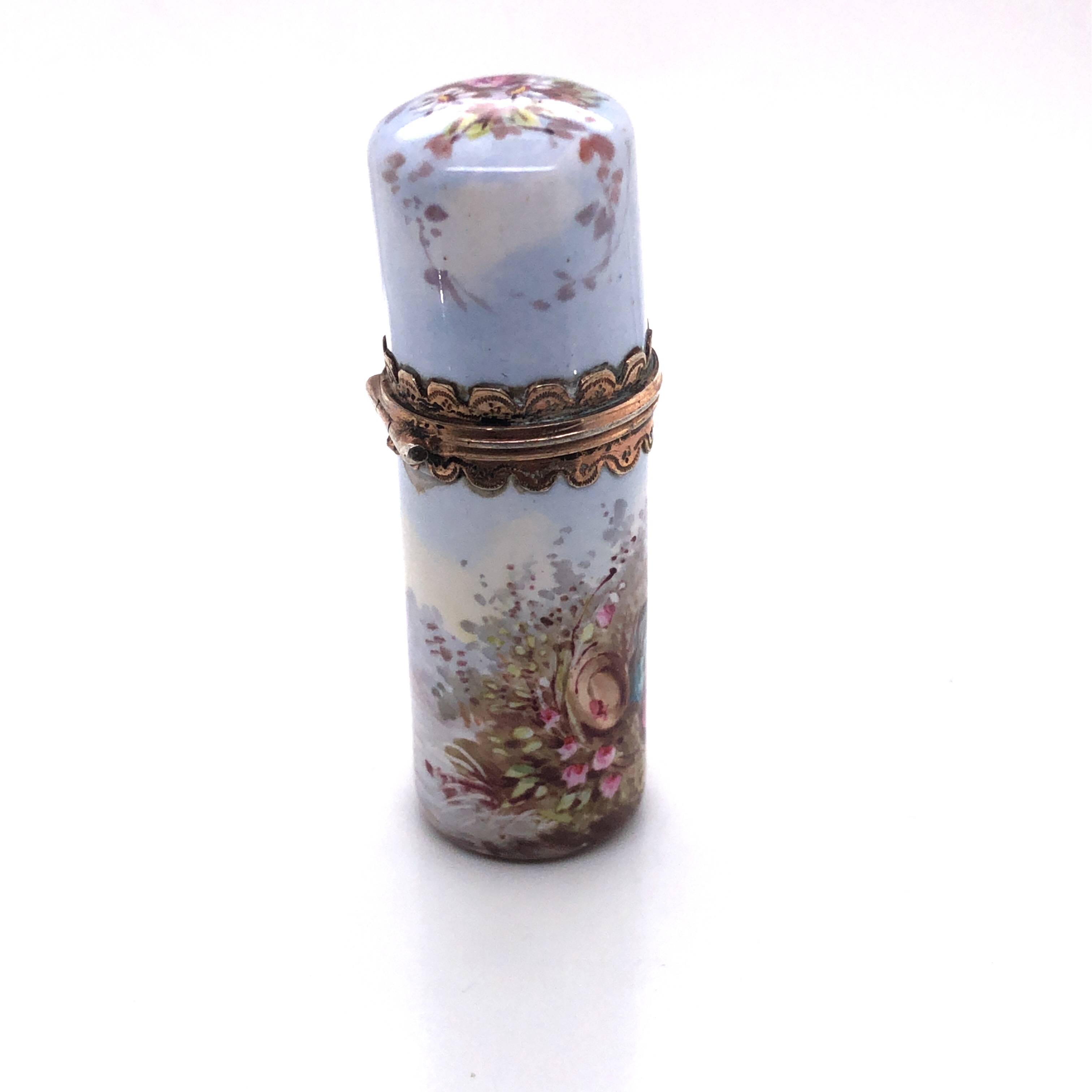 French Silver and Enamel Lipstick Perfume Bottle - Image 3 of 4