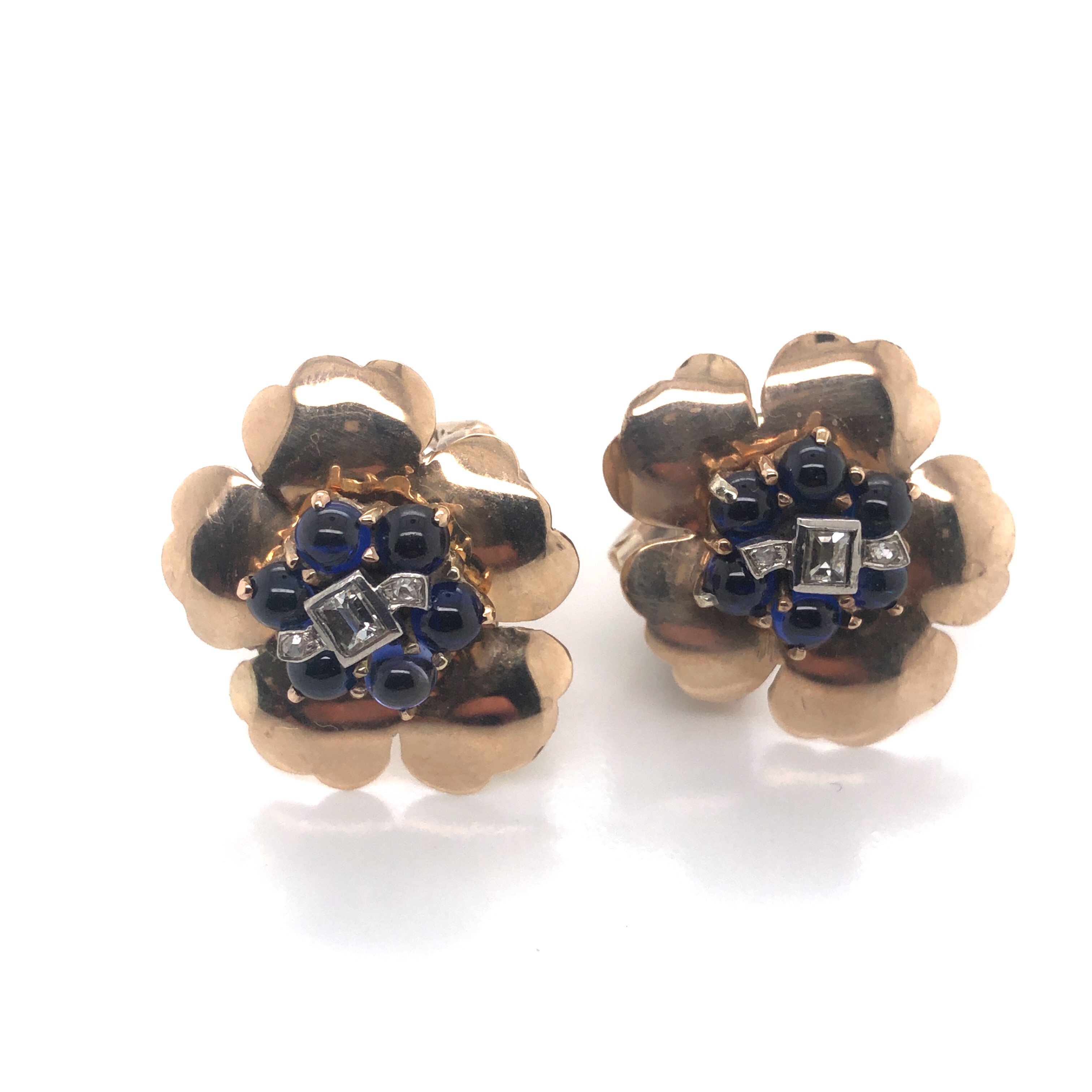 Sapphire and Diamond Ear Clips