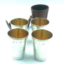 Set of Four Silver Cups in Hunting Case