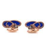 Russian Enamel and Diamond Cufflinks