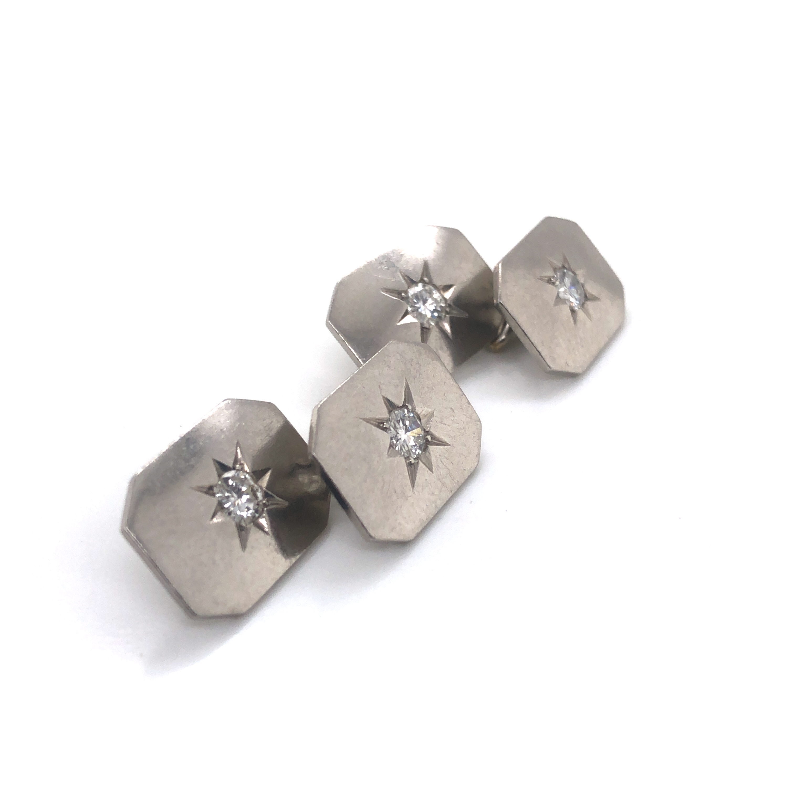 Platinum and Diamond Cufflinks - Image 2 of 3