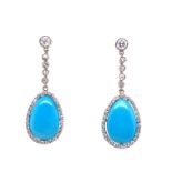 Diamond and Turquoise Earrings