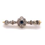 Diamond and Sapphire Brooch