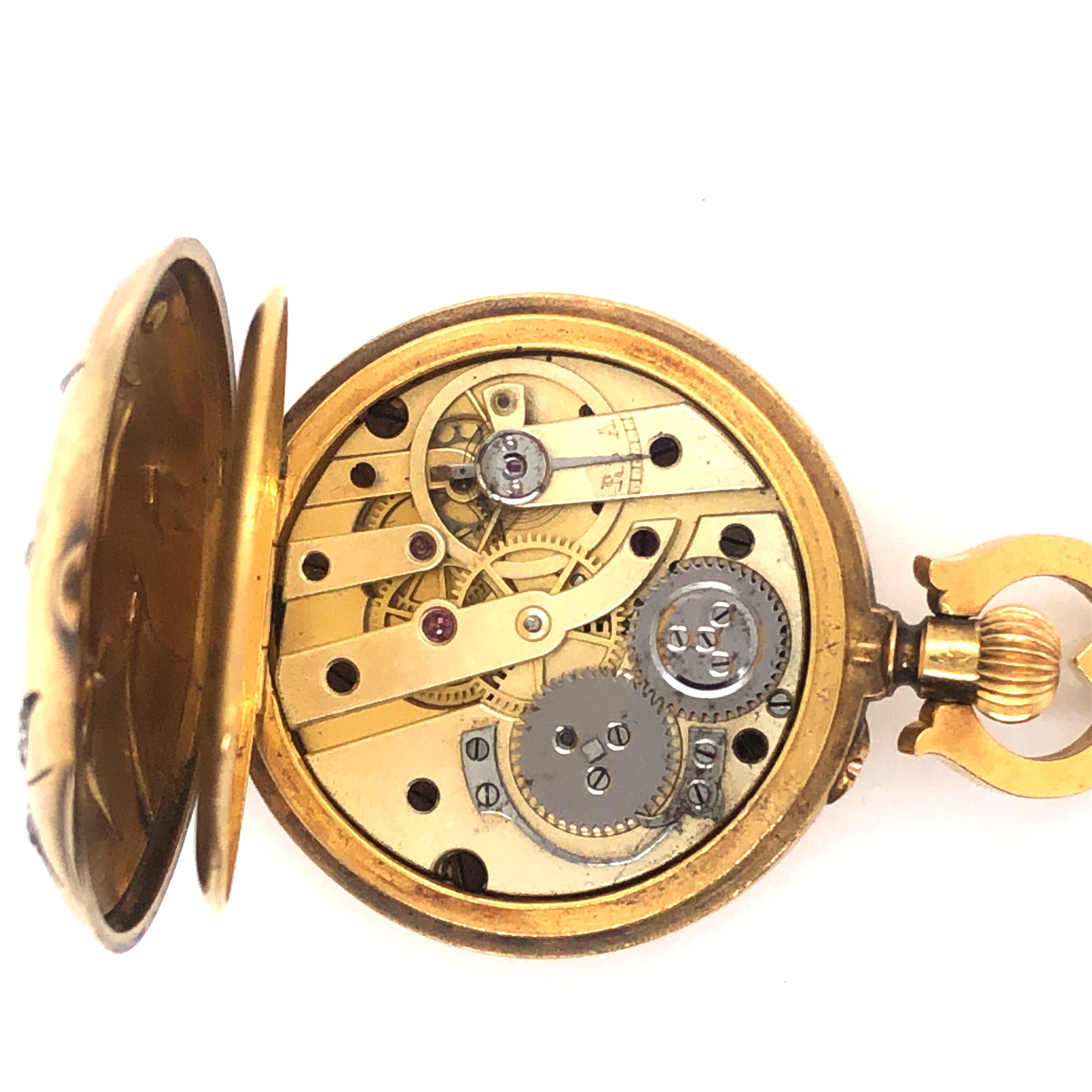 Gold and Diamond Fob Watch with Brooch Fitting - Image 4 of 4