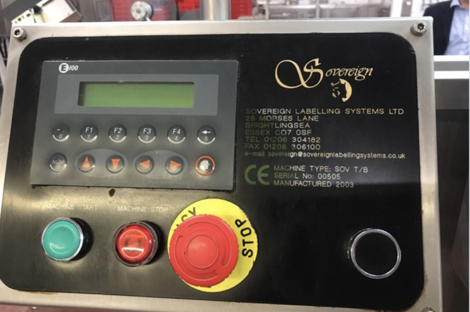 Sovereign SOV T/B Top & Bottom Labeller, with Markem Smart Date 3, serial no. 505, plant no. N/A, - Image 2 of 3