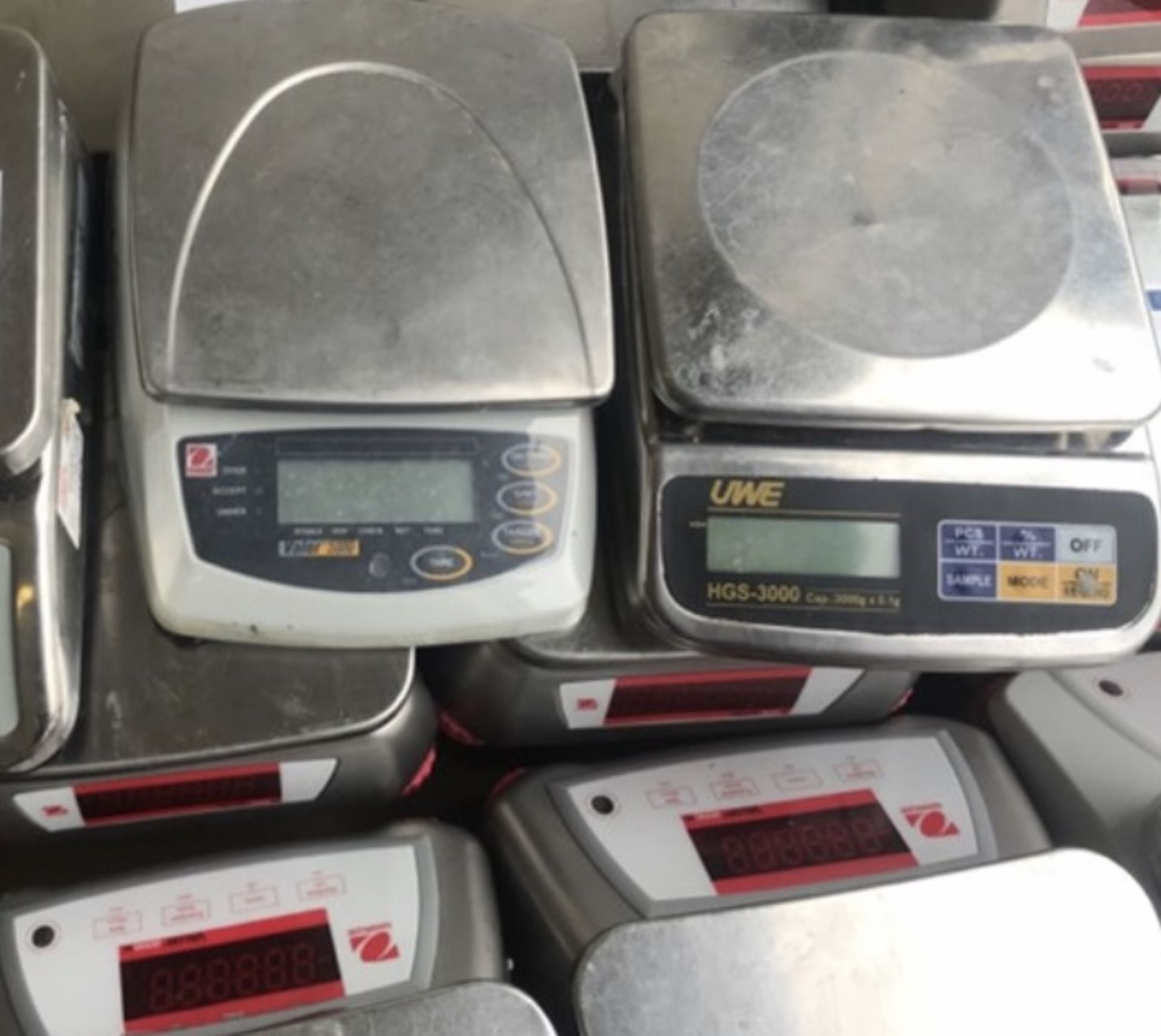 Three Assorted Scales (without power supplies - not in use), serial no. N/A, plant no. N/A, year