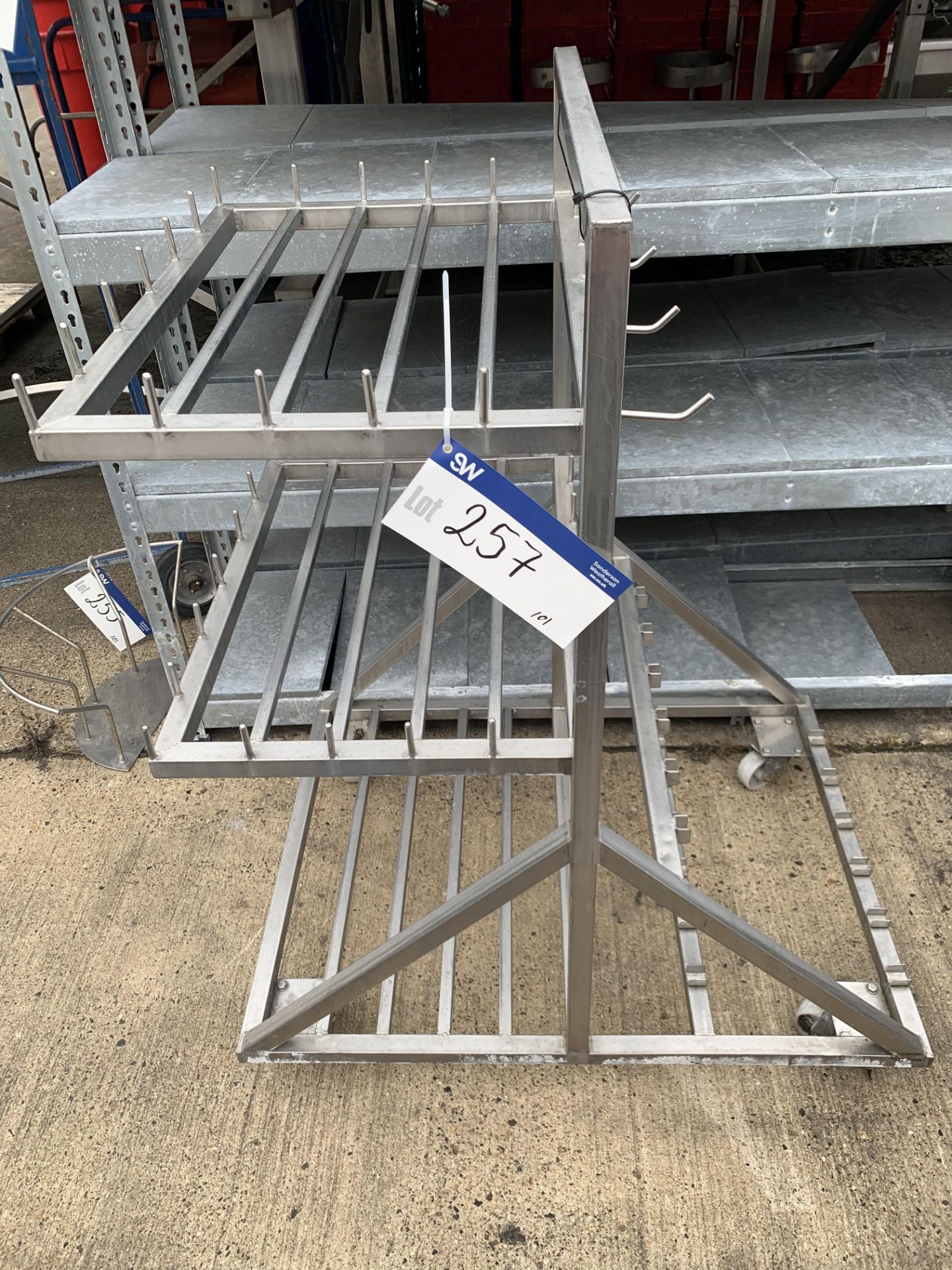 Stainless Steel Mobile Trolley, approx. 0.75m x 1m x 1.3m high, lift out charge - £20, lot