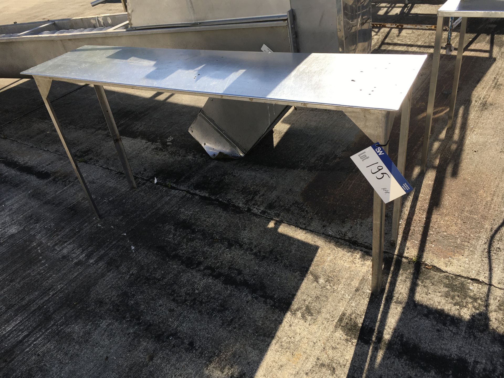 Stainless Steel Table, on metal frame , serial no. N/A, plant no. N/A, year of manufacture N/A,