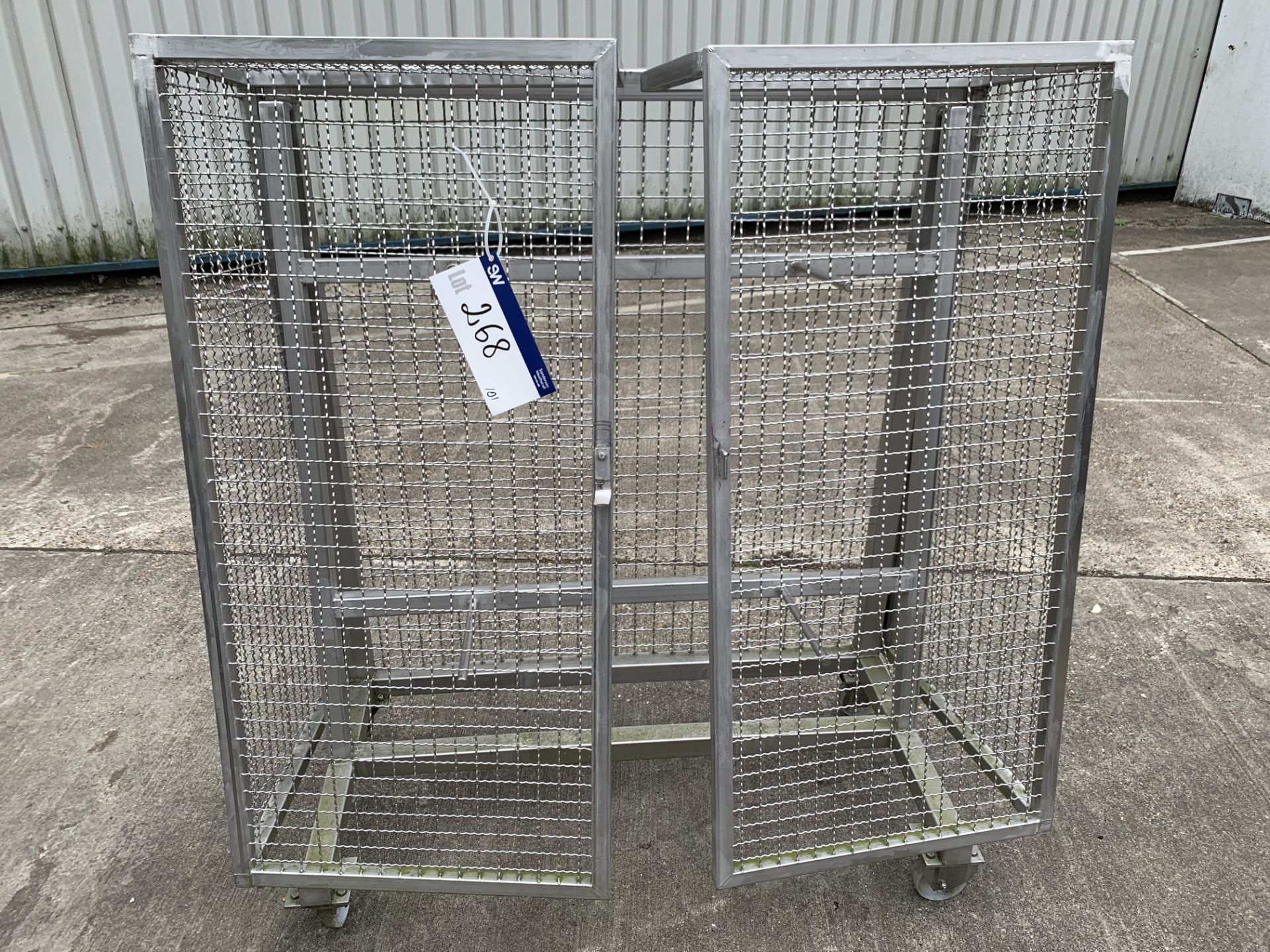 Stainless Steel Mobile Cage, approx. 1.3m long x 0.6m wide x 1.5m high, lift out charge - £20, lot - Image 2 of 2