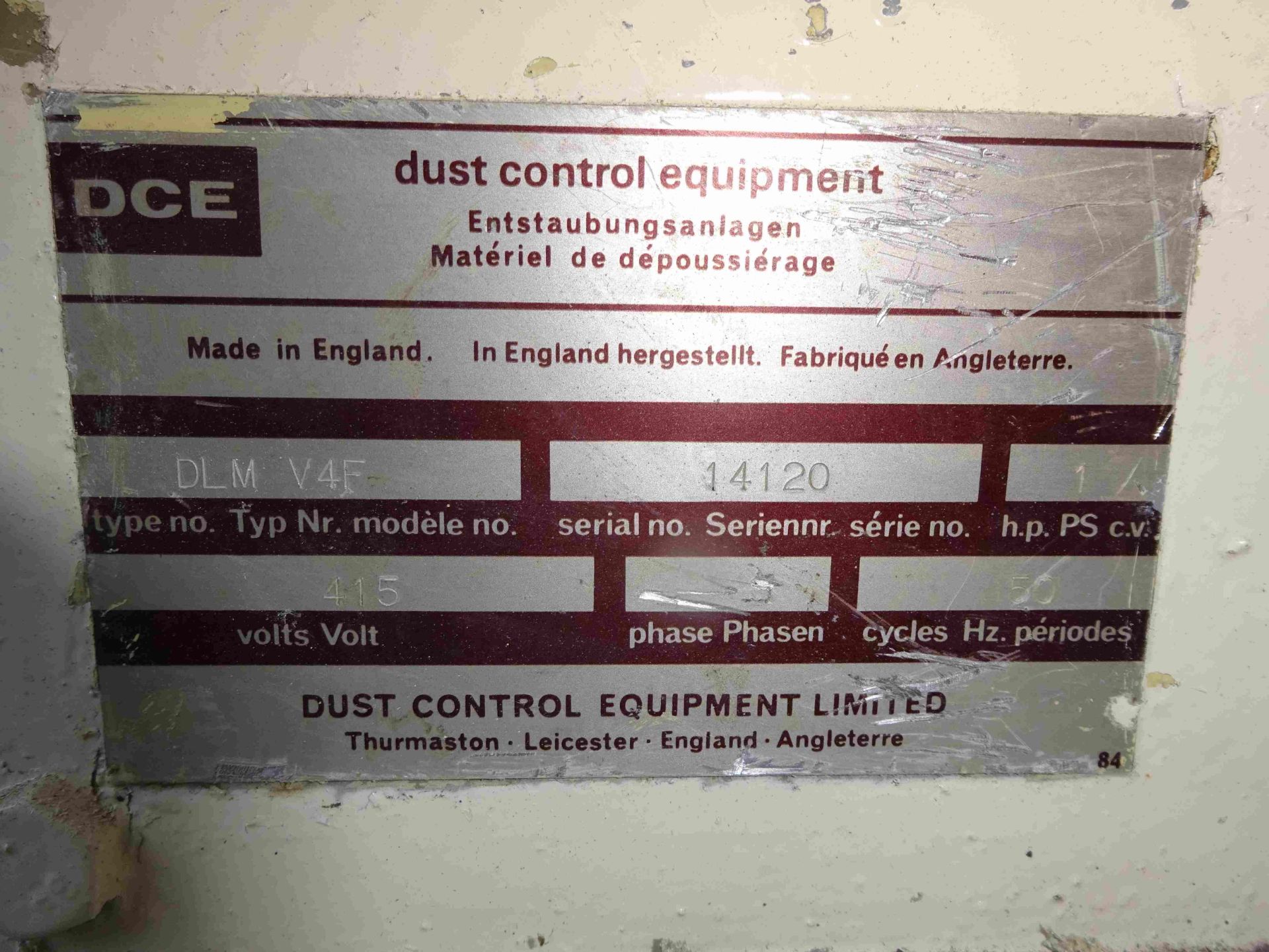 DCE DLM V4F Bag Dust Collector, 0.75kW motor, seri - Image 3 of 5